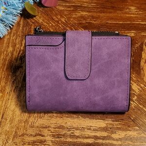Vibrant Purple Faux Leather Small Wallet